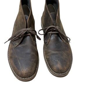 Clarks Leather Desert Boot Mens 11.5 M Beeswax Brown Ankle Chukka Lace Up